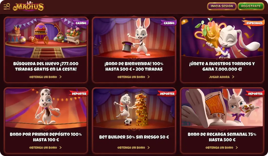 bonos del casino magius